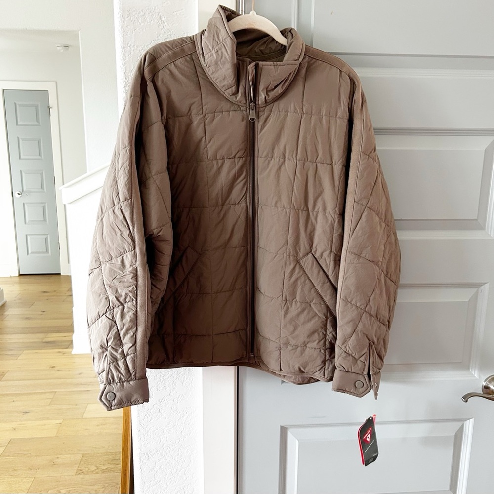 NWT Free People Pippa Packable Puffer Jacket Fossil Brown - Picture 4 of 6